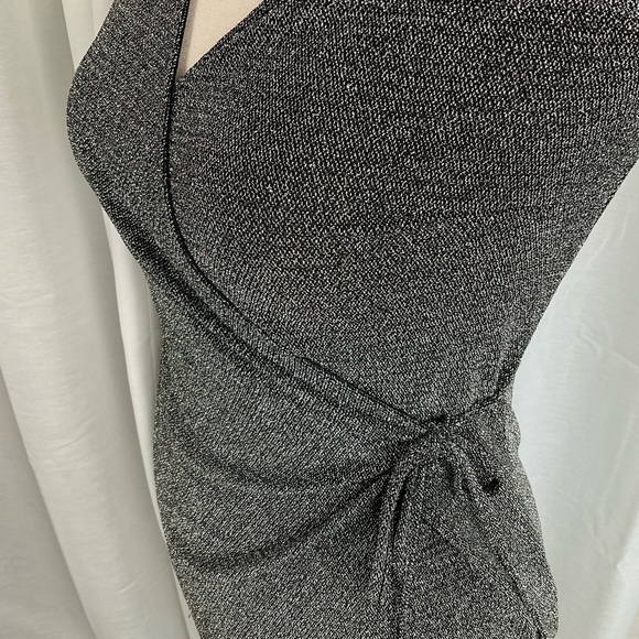 Silver and Black Sparkle Dress Tie Waist - Picture 5 of 5